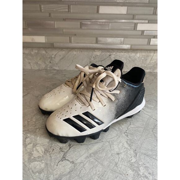 Adidas Kids Black and White T-Ball/Baseball Cleats Size 13K - Picture 1 of 8